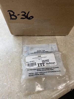 New Hoffman ITT # 500 401473 1/8'' Water / Steam System Automatic Air Vent Sealed