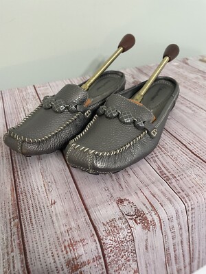 Bare traps Womens 8M Shoes Slip On Pathway Leather Gray Silver baretraps 