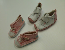 Baby Girls 02 Pink Canvas Shoes  05 Leather Shoes Excellent Condition