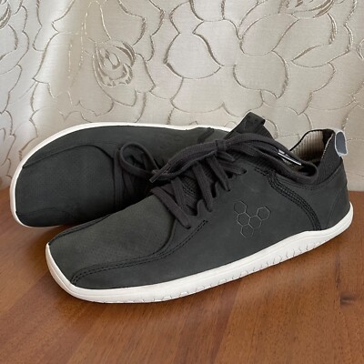 Vivobarefoot Primus knit lux II wild hide leather women's obsidian