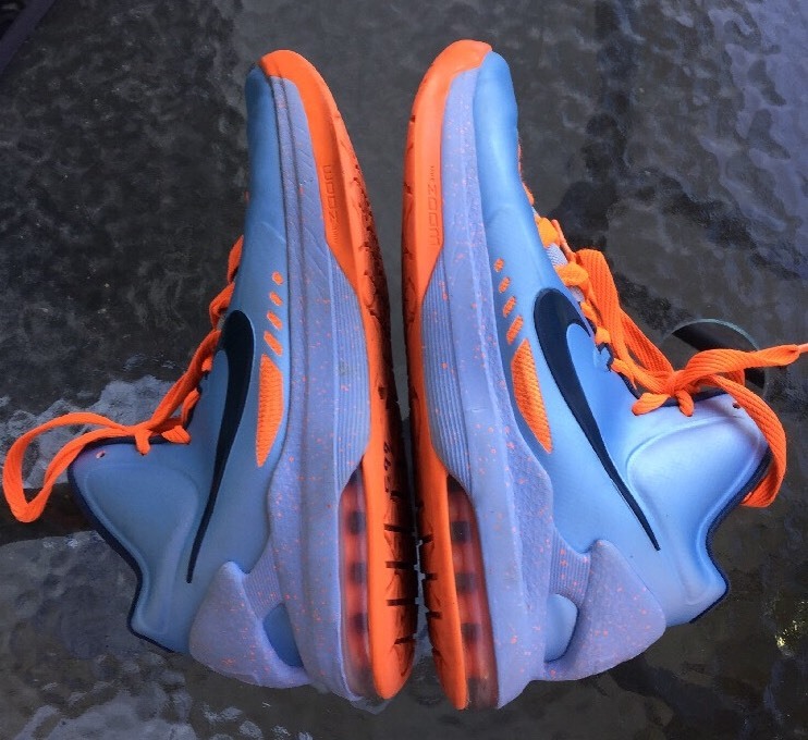 Nike KD V Kevin Durant Ice Blue-Orange Basketball Shoes  display picture 1