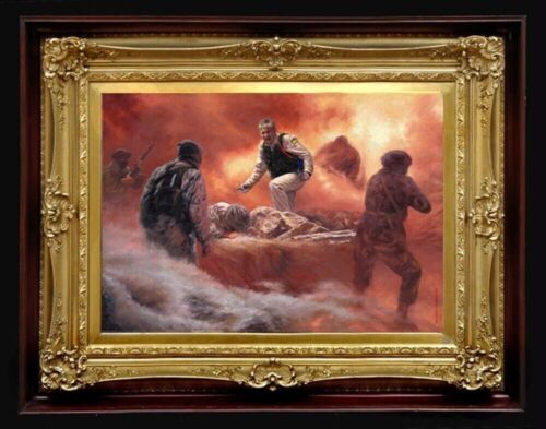 Print on Canvas of Oil Painting Arseni ~ BATTLE 11.4" X 8" NO FRAME Art UK - Picture 1 of 11