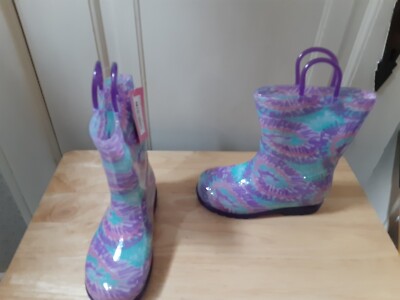 Zoogs Toddler Girls PVC Rainboots w/ Glitter Overlay Light-Up