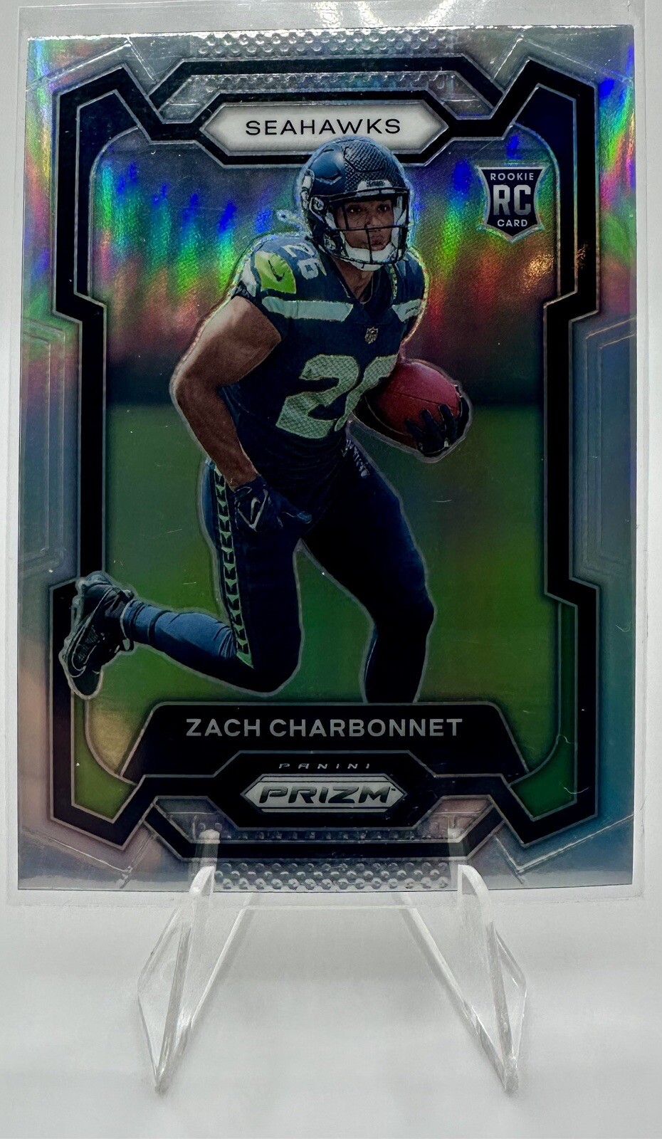 2023 Prizm Football Zach Charbonnet Silver Prizm RC #392 Seahawks 🔥🔥