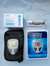 Contour Next EZ Meter + 100 Count Lancets + Lancing Device and Carry Case