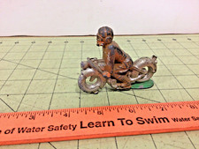 RARE vintage Manoil cast metal army motorcycle soldier no. 52