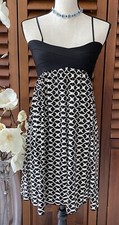Max Studios Geometric Dress Sleeveless Black White Comfort Stretch SZ XS SALE!