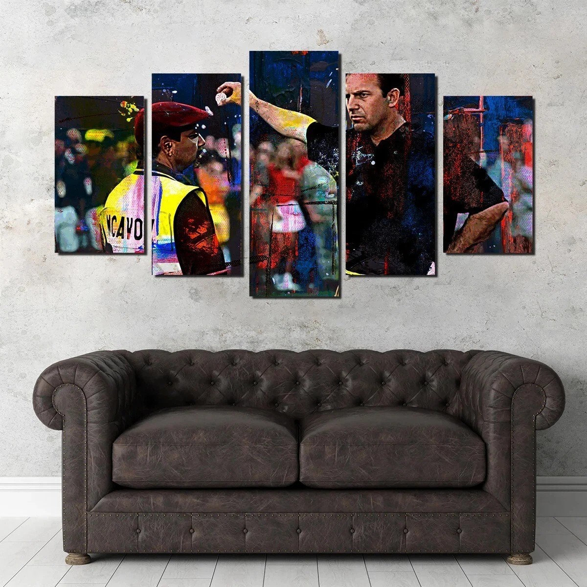 Tin Cup Movie Kevin Costner Golf Final Hole Scene 5 Piece Panel Canvas Wall Art