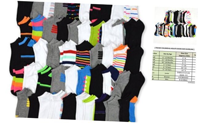 Various Sample Socks Value Pack Bulk Socks Large Womens Lowcut_50 Pairs
