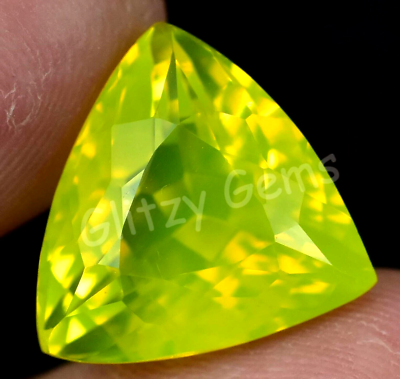 Natural Neon Yellow Opal 13.25 Ct Certified Untreated Rare Loose