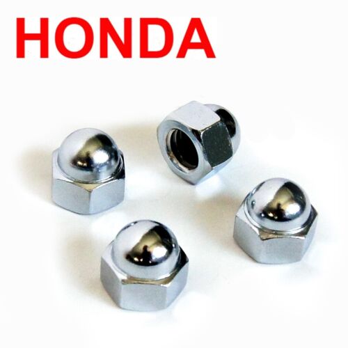 Honda Dome Acorn Cap Écrous Chrome Taille 10 mm x 1,25 Clé à pas fileté Taille 14 mm - Photo 1/1