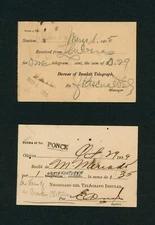 FOUR ANTIQUE / VINTAGE RECEIPTS / INSULAR TELEGRAPH / PUERTO RICO 1915 - 39 - 41