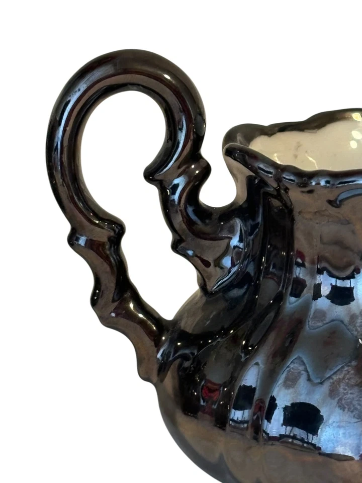 Juego de crema de azúcar con tapa Silver Lusterware Anthropologie café té metálico Foto 4 de 4