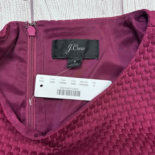 J.CREW $148 Textured Metalasse Lined Boatneck Pink Shift Dress Size 8 Formal - Picture 3 of 9
