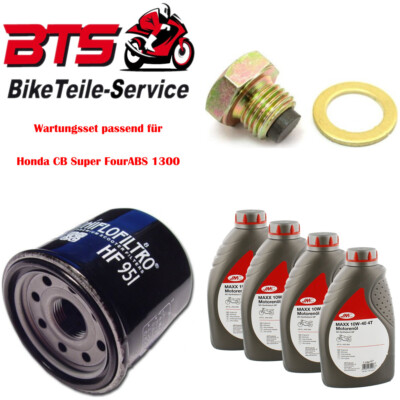 Sparset 4L Öl, Filter, Ablassschraube passend für Honda CB Super FourABS 1300 04