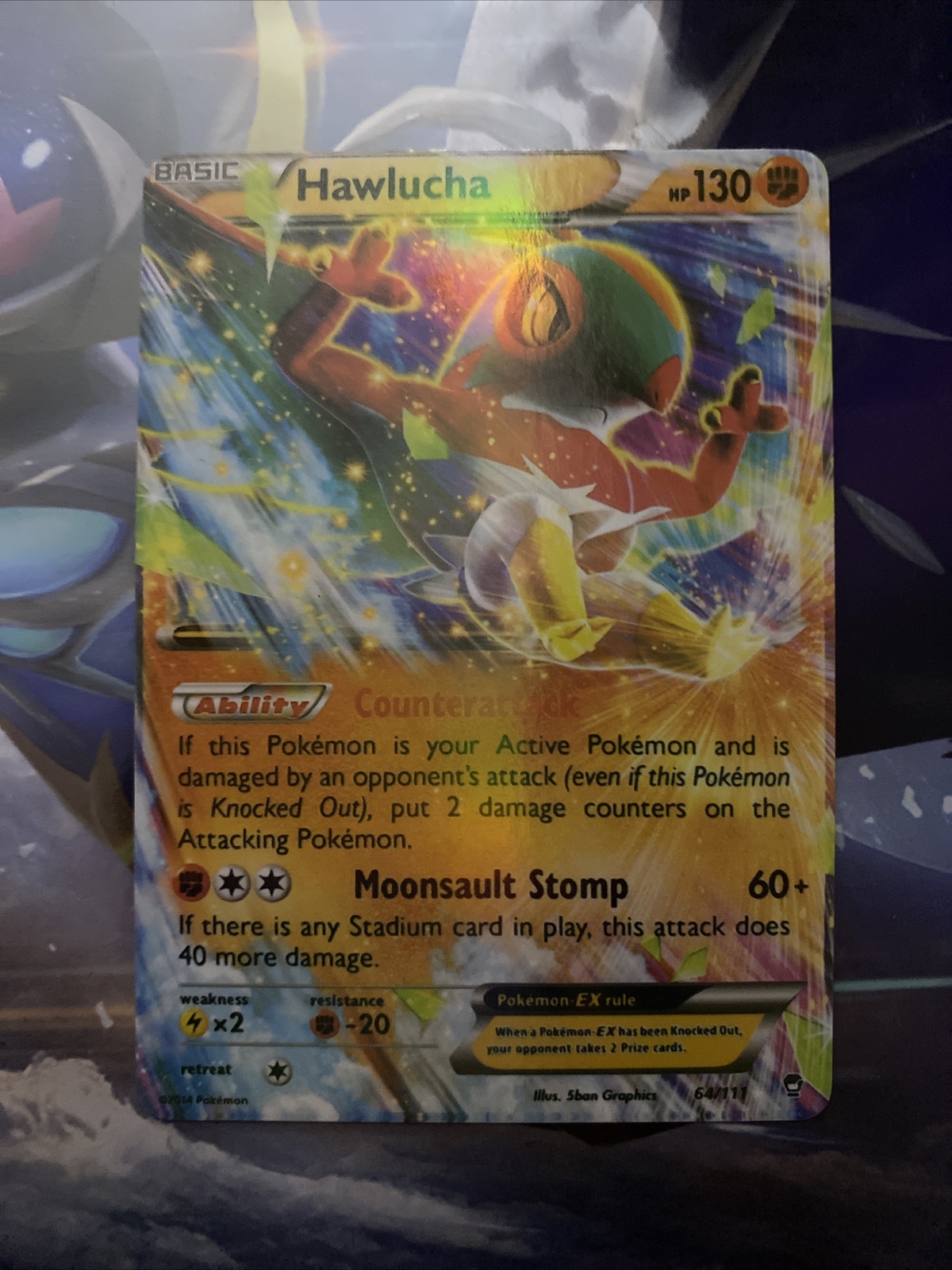 Hawlucha EX Ultra Rare - 64/111 XY Furious Fists - Pokemon TCG - Mint/NM