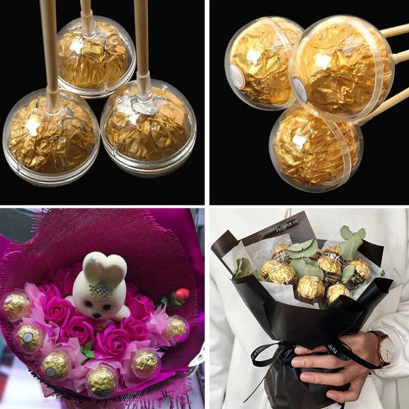 10Pcs Clear Chocolate Box Holder Plastic Chocolate Truffle Round
