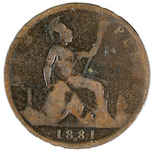 Great Britain 1881H Penny #16426