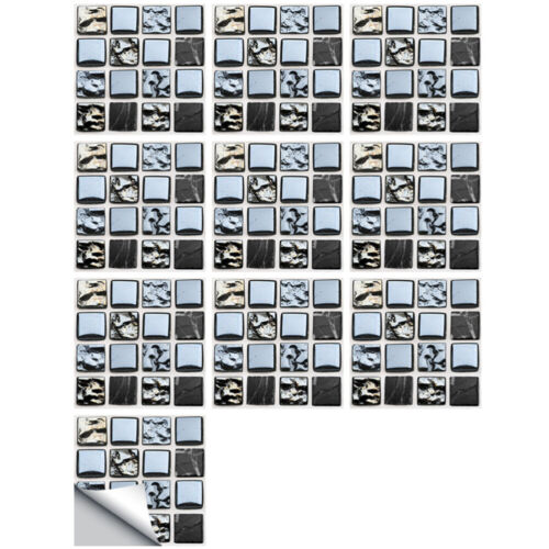  10 Pcs 3D-Fliesenaufkleber Beliebte Mosaikfliesen Schwarze Zierleiste - Bild 1 von 12