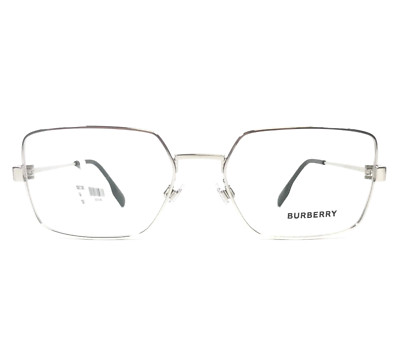 Burberry Eyeglasses Frames B1380 1005 Silver Rectangle Full Rim 54-18-145