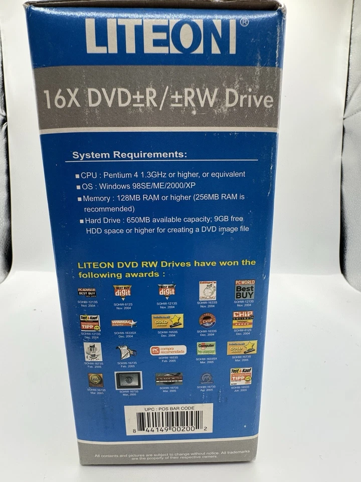 Lite-On SHW-160P6S04C Rewritable Driver 16X DVD=R/‡RW Drive Silver Bezel SEALED - Image 2 of 4
