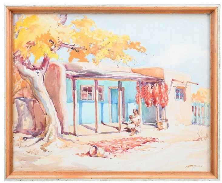 Южноамериканская деревенская сцена мать и ребенок туалетная картина Марджори Тиетьенс в списке - Изображение 2 из 4