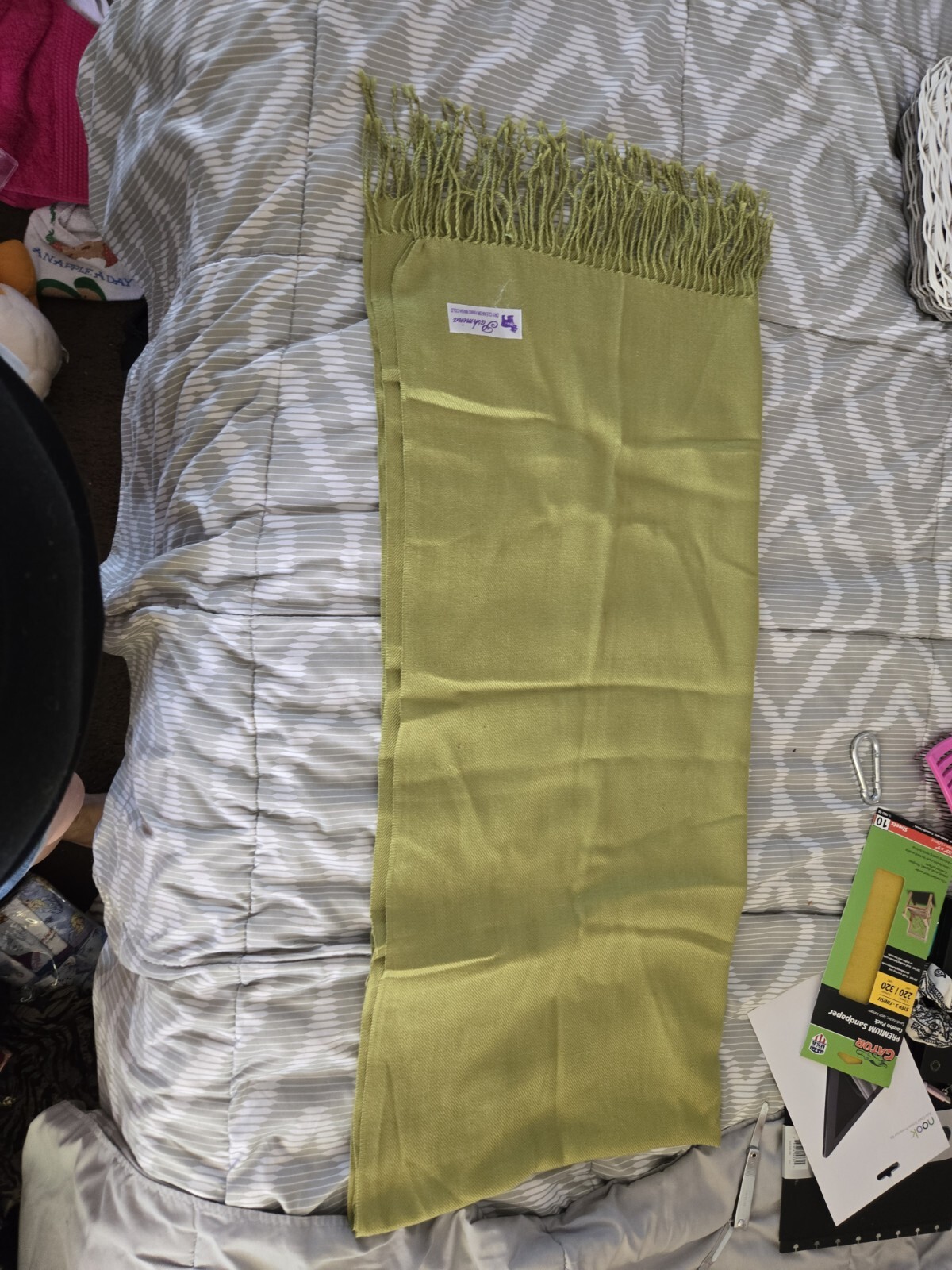 Fashion Solid Pashmina Shawl Wrap  Lime Green Sup… - image 1