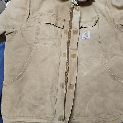 Vintage Carhartt Jacket Mens M Tan C0186 Arctic Workwear Quilt