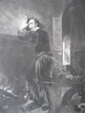 Portrait Sir Philip Howard Imprisoned in Tower of London 1863 Engraving Original