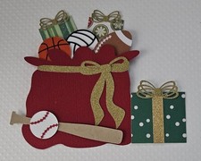 Santa's Sports Bag With Volleyball. Scrapbook, Card Making Paper Piecing