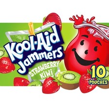 Kool-Aid Jammers Strawberry Kiwi Flavored Drink, 10 ct Box, 6 fl oz Pouches FAST