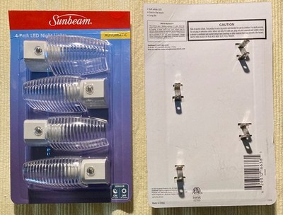 NEW!  4 Pack Sunbeam LED Night Lights Dusk To Dawn Sensor Wall Plug In