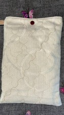 Padded Book Sleeve/Pouch/Cover. Cream Swirly fabric. Special Gift