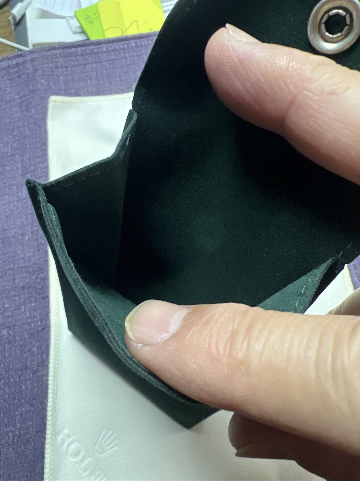 Vintage Rolex service part Storage Thin Box;Travel pouch & Cloth.Not Used Item