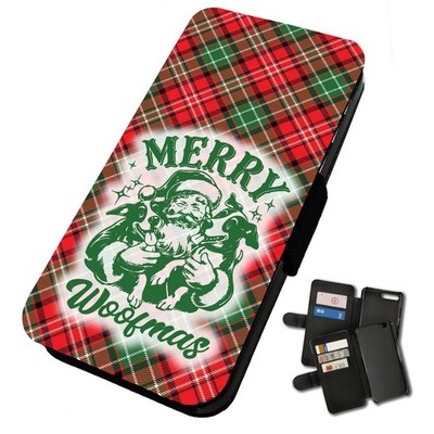 Bedruckte Flip Handyhülle für iPhone Merry Woofmas Festliche Weihnachtsstimmung Fröhlich
