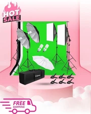 Photo Lighting Kit with Backdrop Stand, 900W 6400K Softbox Umbrellas