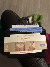 Warner's Blissful Benefits No Muffin Top Panties Women Underwears Medium 3 Pack