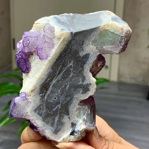 1,27 Pfund natürliches lila "QR-Code" Fluorit Cluster Kristall Mineral Probe/Guizhou - Bild 11 von 20