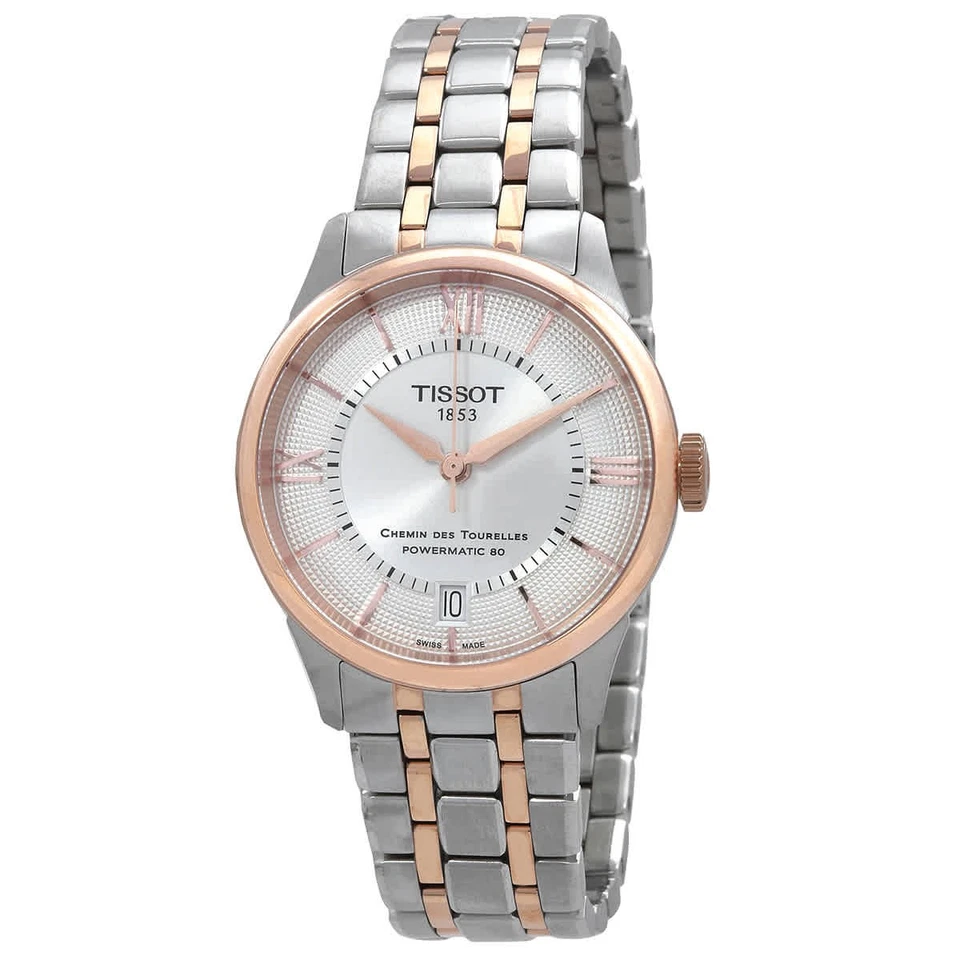 Tissot Chemin Des Tourelles Automatic Silver Dial Two-Tone Ladies Watch