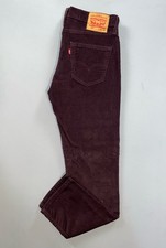 Levi's 511 Slim Fit 5-Pocket Jeans Style Corduroy Pants, Cords. Purple, 34X32.