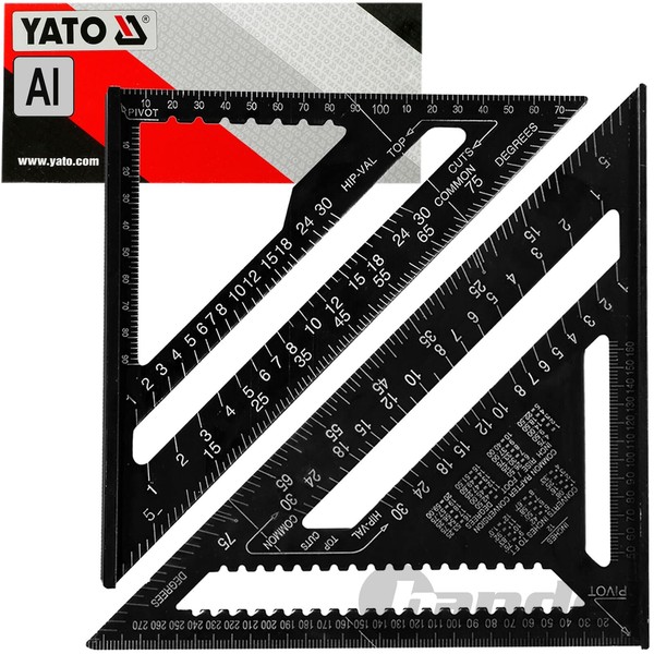 2 Yato Zimmermannswinkel Alu Dreieck Bauwinkel Anschlagwinkel Messwinkel 17+30Cm-image