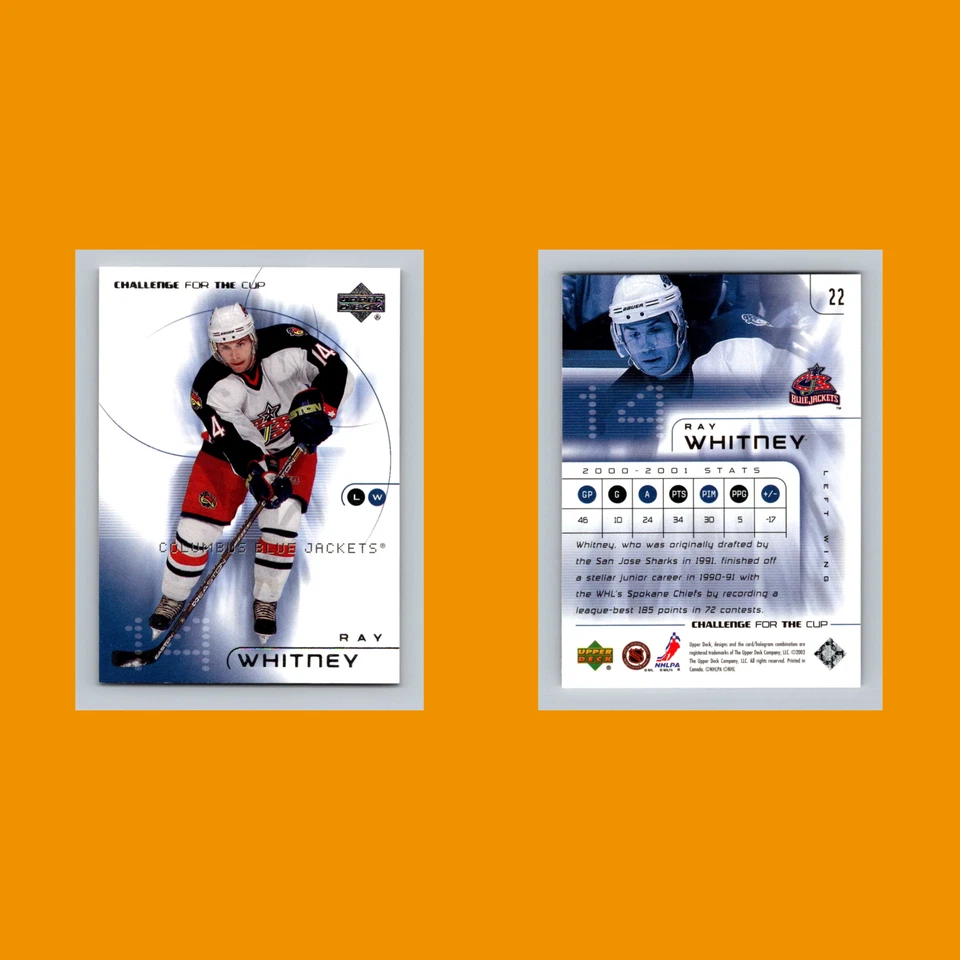 Ray Whitney #22 2001-02 Upper Deck Challenge for the Cup Columbus Blue Jackets - Image 3 of 3