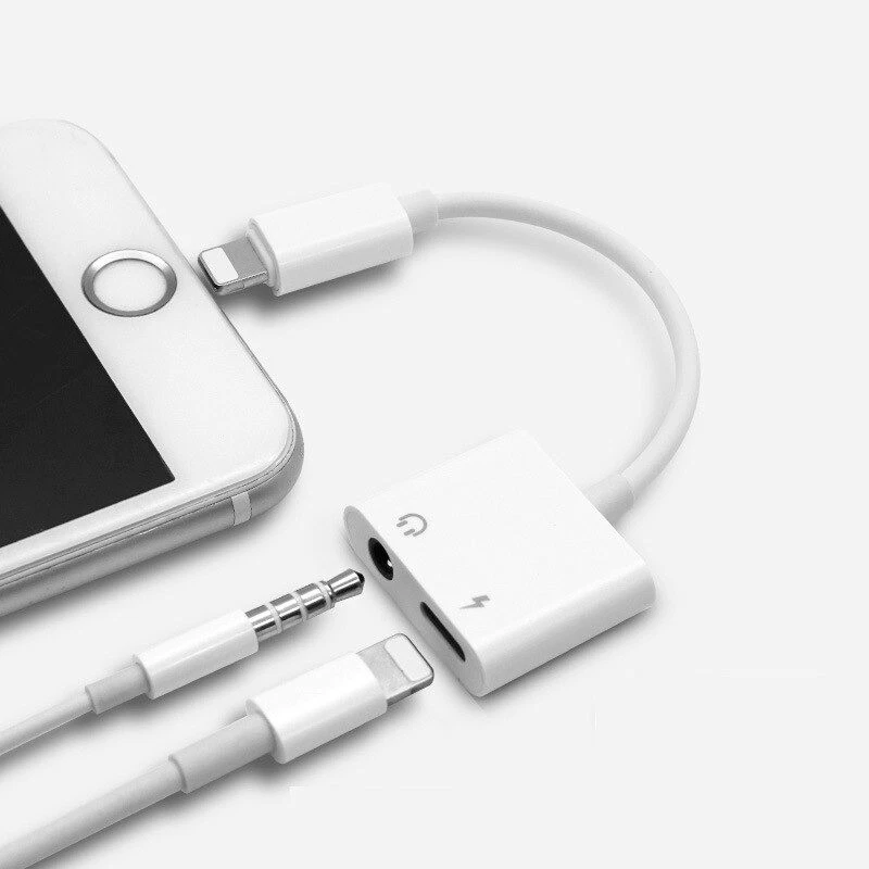 iPhone Adapter für iPhone Splitter auf Klinke Aux 3,5mm 2 in 1 Audio Kopfhörer - Bild 4 von 4