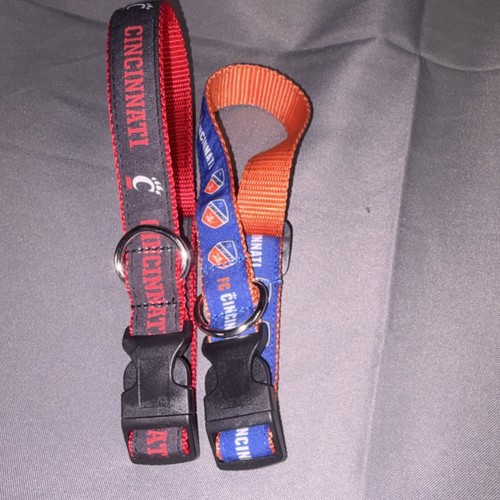 University of Cincinnati & FC Cincinnati Adjustable Nylon Dog Collars  Medium