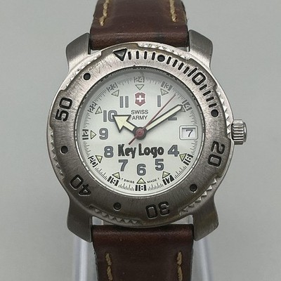 Vintage Swiss Army Womens Watch 29mm White Dial Brown Leather New Battery Vintage Swiss Army Womens Watch 29mm White Dial Brown  main image 3