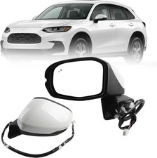 White Left Driver Side Door Mirror Assembly Compatible with 2023-2025 Honda HR-V