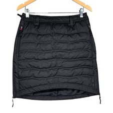 Skhoop Down Puffer Skirt Size UK12 Black Elastic Waist Zip Off Hiking Apres Ski