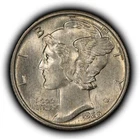 1929 10c Mercury Silver Dime - Original Toning - UNC - SKU-Z6786