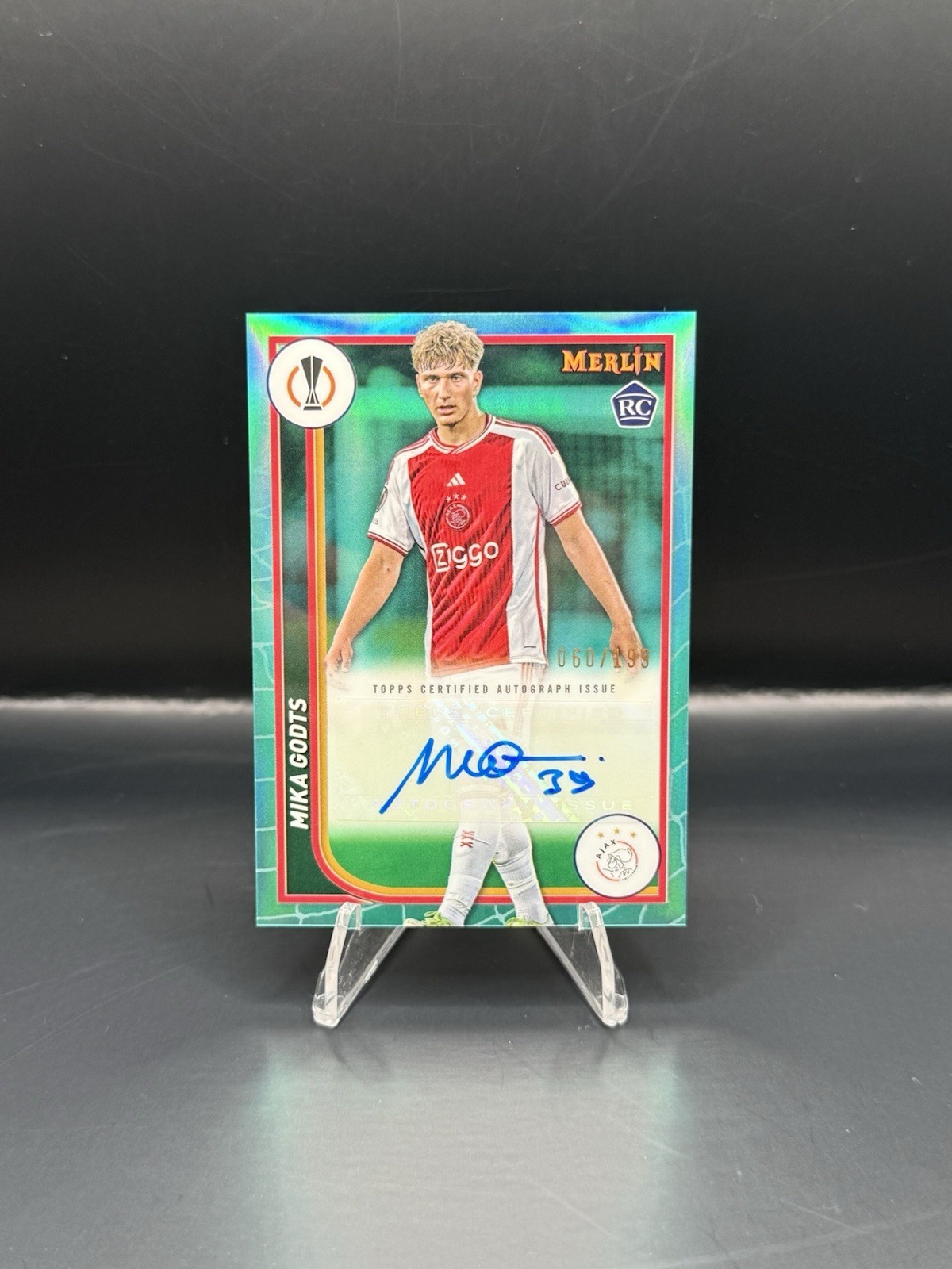 2023-24 Topps Merlin UEFA Club Competitions Mika Godts Autograph /199 Rookie RC