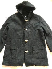 DALMARD MARINE MEN'S LIGHT WINTER HOODED WOOL COAT CHARCHOAL SIZE 52 / XL EU